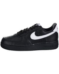 Nike - Air Force 1 Low Retro Qs Mens Fashion Trainers In Black White - 7.5 Uk - Lyst