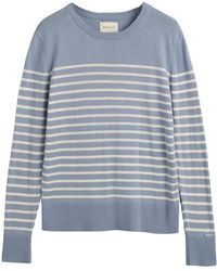 GANT - Fine Knit Striped C-neck Sweater - Lyst