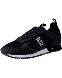 Emporio Armani - EA7 B&w Mesh Run Joggingschuhe Sneaker Schwarz 40 EU - Lyst