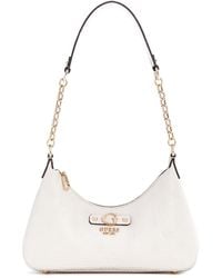 Guess - Gerty Top Zip Shoulder Bag Creme White - Lyst
