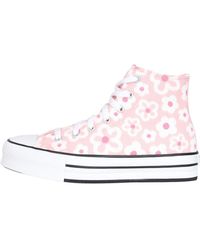 Converse - Chuck Taylor All Star Lift Platform Flower Embroidery Sneakers - Lyst