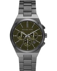 Michael Kors - Horloge Lennox Quartz/chronograaf Uurwerk 41mm Kastmaat Met Een Roestvrij Stalen Armband Mk9118 - Lyst