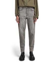 G-Star RAW - Janeh Ultra High Waist Mom Ankle Straight Jeans,grey - Lyst
