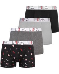 Fila - Pack X4 Boxers Noir/Gris Brief Gris m - Lyst