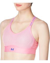 Under Armour - S Infinity Mid Sports Bra Sleeveless Prime Pink 10 - Lyst