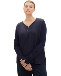 Tom Tailor - Plussize Langarmshirt mit Reißverschluss-Detail - Lyst