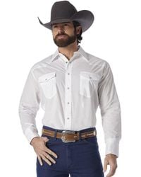 Wrangler - Big-tall Sport Western Long Sleeve Shirt, White, 2x - Lyst