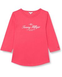 Tommy Hilfiger - Mujer Camiseta de manga larga Open-Neck Basic - Lyst