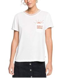 Roxy - T-Shirt Blanc Breezy Ocean - Lyst