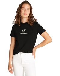 Calvin Klein - Donna T-shirt iche Corte Shadow Graphic Tee Regular Fit - Lyst