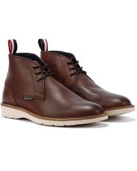 Ben Sherman - Hampton Leather Men's Burgundy Boots - Uk 10 - Lyst