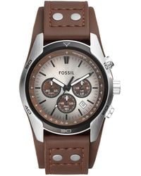 Fossil - Coachman Quartz Stainless Steel And Leather Chronograph Watch - Lyst