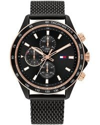 Tommy Hilfiger - Reloj Analógico de Cuarzo Multifunción para Hombre con Correa de Malla de Acero Inoxidable Negra - 1792020 - Lyst