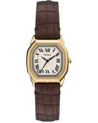 Fossil - Analog Quartz Watch With Leather Strap Es5426 - Lyst