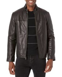 Cole Haan - Mens Smooth Lamb With Convertible Collar Leather Outerwear Jackets - Lyst