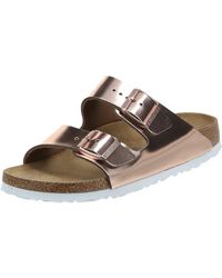 Birkenstock - S Arizona Metallic Sandals Size 38 In Metallic Copper - Lyst