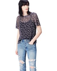 FIND - Blouse Floral Print Crinkle-cut Lace - Lyst