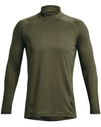 Under Armour - S Cg Fitted Mock T-shirt Marine Od Green Xl - Lyst