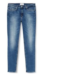 Calvin Klein Ckj 011 Mid Rise Skinny Pantaloni - Blu