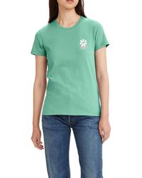 Levi's - The Perfect Tee T-Shirt,Batwing Schoolyard Daisy Bery,M - Lyst