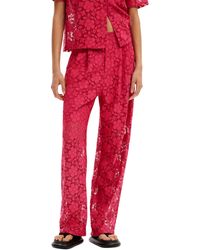 Desigual - Tailored Floral Lace Trousers - Lyst