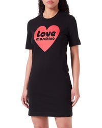 Love Moschino - Short-sleeved T-shape Regular Fit Dress - Lyst