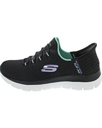 Skechers - Slip-Ins Sneaker Schwarz/Türkis EU 38 - Lyst