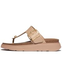 Fitflop - Gen-ff Buckle Leather Toe-post Sandals Slide - Lyst