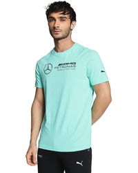 PUMA - T-Shirt Mercedes-AMG Petronas Motorsport F1 Essentials Logo S Mint Green - Lyst