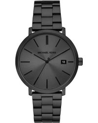 Michael Kors - Blake Three-hand Date Black Stainless Steel Watch - Lyst