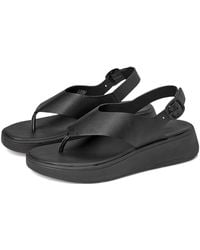 Fitflop - F-Mode Leather Flatform Back-Strap Toe/Post Sandals Wedge Shoes 9 M (B) - Lyst