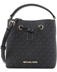Michael Kors - Small Suri Bucket Bag Tote Crossbody Black MK Signature Leather PVC - Lyst