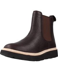 Clarks Trace Cora Slip-on Brown Smooth Leather S Boots 261465794 | Lyst UK