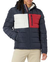 Tommy Hilfiger - Sherpa Lined Hooded Quilted Puffer Jacket - Lyst