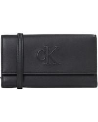 Calvin Klein - Donna Portafoglio Sculpted Long Fold con Tracolla - Lyst