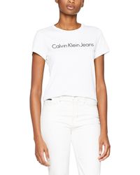 Calvin Klein Tamar-49 CN Lwk S/s T-Shirt - Bianco
