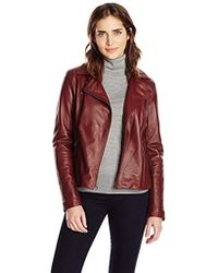 tommy hilfiger red leather jacket