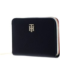 TOMMY HILFIGER TH Core Medium Zip Around Wallet Geldbörse Sky Captain Blau