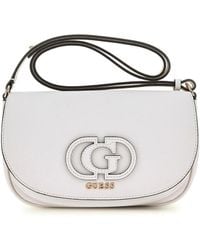 Guess - Calebra Convertible Xbody Flap Bag Cream White - Lyst