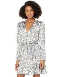 BCBGMAXAZRIA - Mini Cocktail Fit And Flare Long Puff Sleeve V Neck Dresses - Lyst