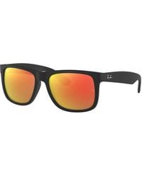 Ray-Ban - Ray Ban Rb4165 Justin 622/6q Black Orange Mirror Sunglasses 55mm - Lyst