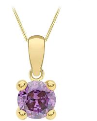Amazon Essentials - Collier avec Pendentif en or 9 Carats avec Pierre de Naissance de Février - Lyst
