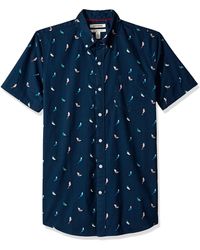Goodthreads Men's Slim-Fit Short-Sleeve Printed Poplin Shirt 