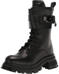 DKNY - Sava Lace-up Buckled Combat Boots - Lyst