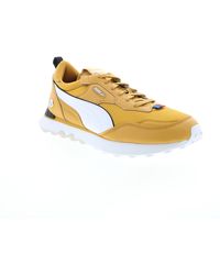 PUMA - Mens Bmw Mms Rider Fv Lace Up Sneakers Shoes Casual - Yellow, Amber White, 8.5 - Lyst