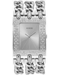 Guess - S Analogue Quartz Watch With Stainless Steel Strap W1275l1 - Lyst
