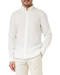 Hackett - Hackett Garment Dyed Linen B Long Sleeve Shirt 3xl - Lyst