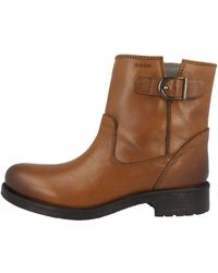 Geox - D Rawelle D S Nappa Leather Ankle Boots-brown-5 - Lyst
