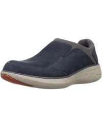 Clarks - Un Rise Step Leather Shoes In Navy Standard Fit Size 10 - Lyst