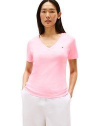 Tommy Hilfiger - Camiseta de ga Corta Mujer New Slim Cody V-Neck Cuello de Pico - Lyst
